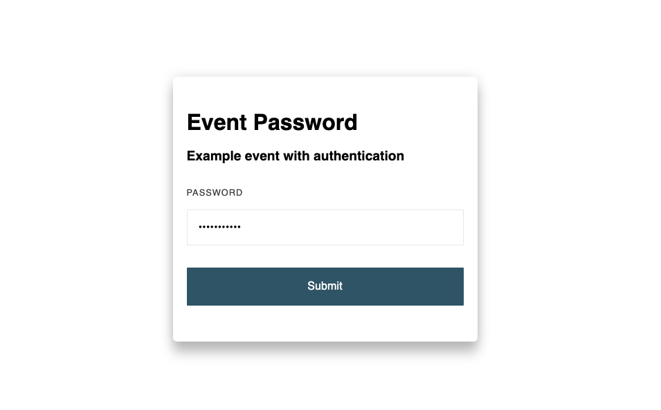 Default password login page
